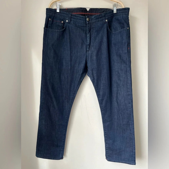 Isaia Jeans Men’s Waist 40 Dark Wash Slim Fit Denim Pants - Picture 1 of 9
